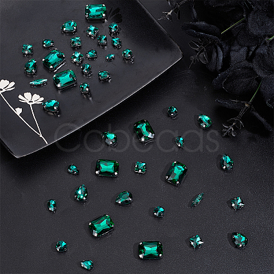 140Pcs 7 Styles Sew on Glass Rhinestone RGLA-ME0001-02-1