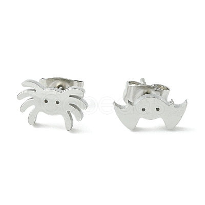 Non-Tarnish Cute Little Animal Theme 304 Stainless Steel Stud Earrings EJEW-B041-04F-P-1