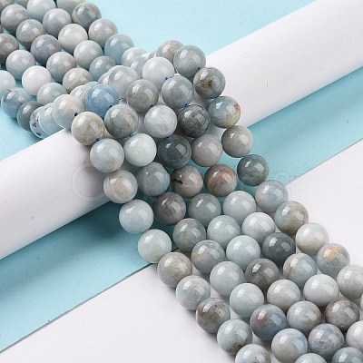 Natural Aquamarine Beads Strands G-F641-02-10mm-01A-1