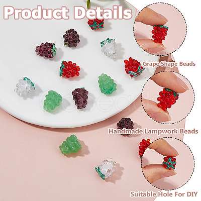 16Pcs 4 Styles Handmade Lampwork Beads LAMP-HS0001-21-1