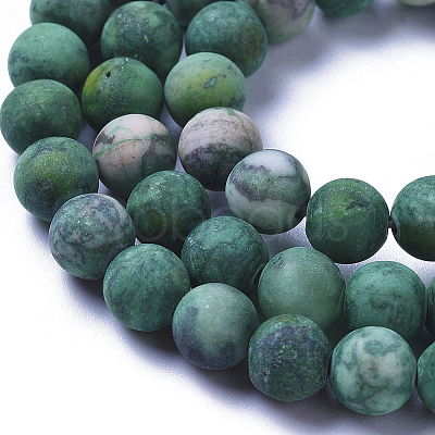 Natural Map Stone Picasso Jasper Beads Strands G-F668-18-6mm-1
