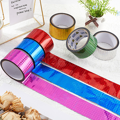 50M Laser Shining Bopp Plastic Scrapbook Decorative Adhesive Tapes AJEW-WH20002-57B-03-1