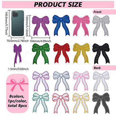 8Pcs Polyester Iron on/Sew On Patches DIY-PH0030-95-1