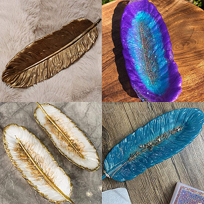 Feather Jewelry Tray Silicone Molds DIY-SC0010-29-1