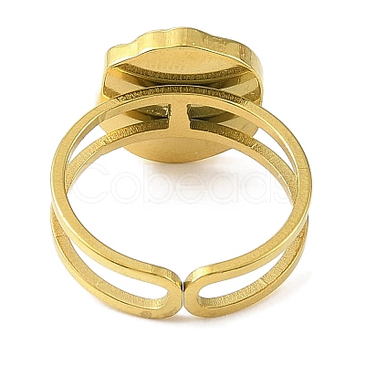 304 Stainless Steel Enamel Open Cuff Rings for Women RJEW-F166-41G-01-1
