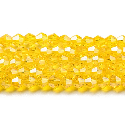 Transparent Electroplate Glass Beads Strands GLAA-F029-4mm-C22-1