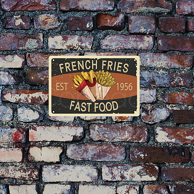 Rectangle Metal Iron Sign Poster AJEW-WH0157-348-1