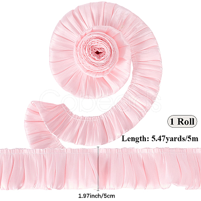5M Double Layer Polyester Pleated Lace Ribbon OCOR-CY0001-41C-1