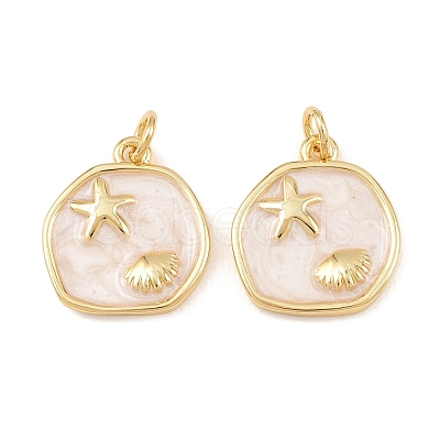 Brass Enamel Pendants X-KK-Z140-12G-1