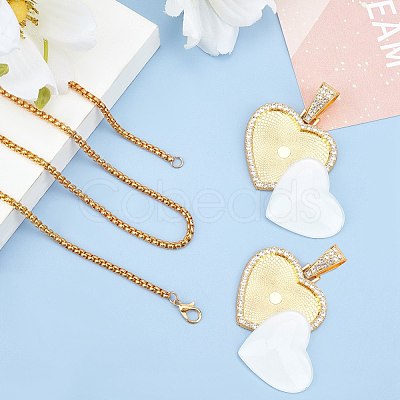 Alloy Rhinestone Pendant Necklaces NJEW-WH0008-01G-1