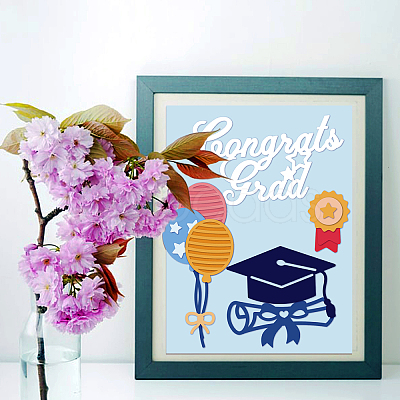Graduation Theme Carbon Steel Cutting Dies Stencils DIY-WH0263-0252-1