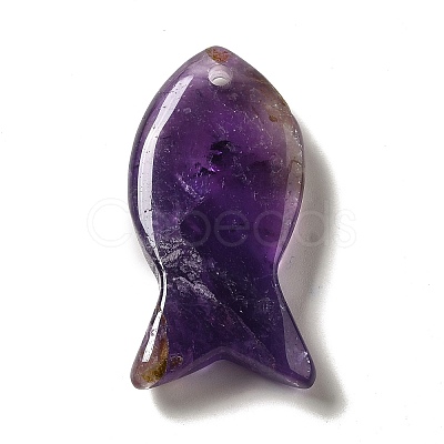 Natural Amethyst Pendants G-G932-B25-1