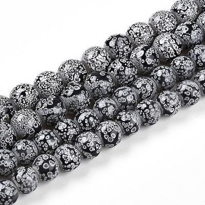 Transparent Baking Paint Glass Beads Strands X-DGLA-N009-8mm-10-1