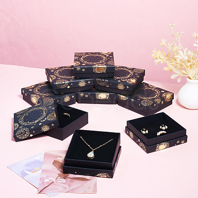 10Pcs Sun Moon Star Printed Cardboard Gift Boxes CBOX-TA0001-21B-1