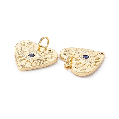 Rack Plating Brass Micro Pave Colorful Cubic Zirconia Pendants ZIRC-C040-39G-1