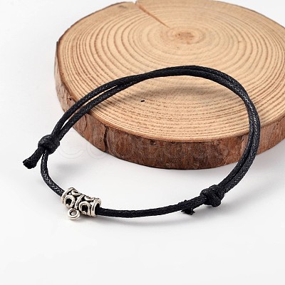 Adjustable Waxed Cotton Cord Bracelets BJEW-JB02163-1