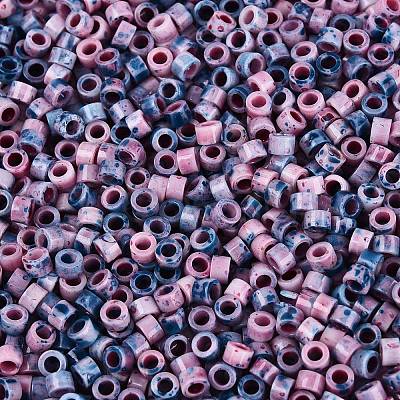 Opaque Picasso Cylinder Glass Beads SEED-Q039-06A-07-1