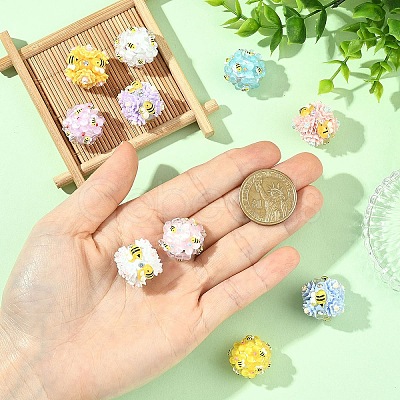 5Pcs 5 Colors Handmade Polymer Clay Beads CLAY-YW0002-69-1
