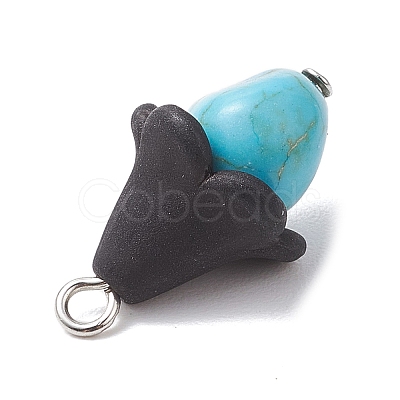 Dyed Synthetic Turquoise Pendants PALLOY-JF04264-1