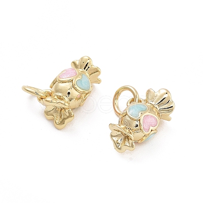 Rack Plating Brass Enamel Charms KK-G512-19D-G-1