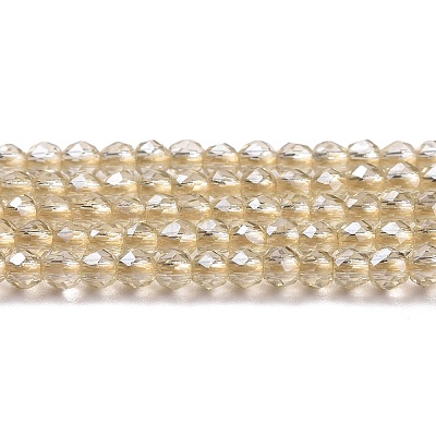 Transparent Electroplate Glass Beads Strands GLAA-H021-01A-PL02-1