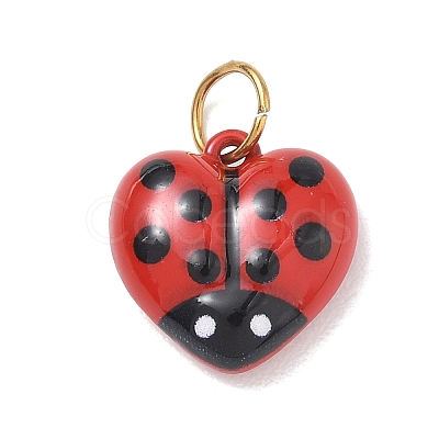 Valentine's Day Spray Painted 304 Stainless Steel Pendants SA-CBA08A6-07A-G-1