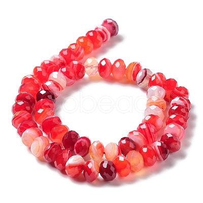 Natural Banded Agate/Striped Agate Beads Strands G-E605-A02-03E-1