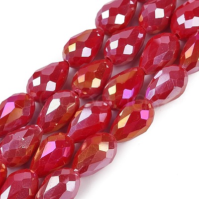 Opaque Solid Color Electroplate Glass Beads Strands EGLA-N013-P4mm-B07-1