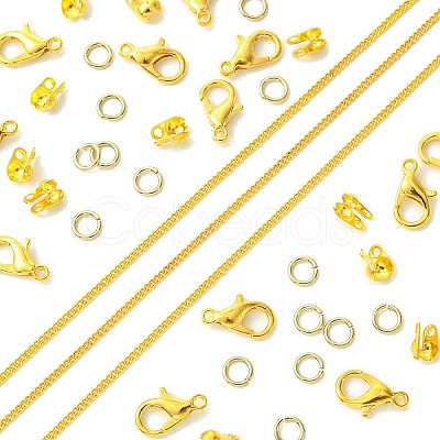 DIY Brass Chain Extender/End Chains Making Kits DIY-FS0005-61G-1