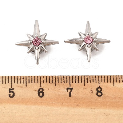 Rhinestone Star Clip-on Earrings EJEW-B116-01P-03-1