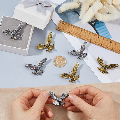 8Pcs 2 Colors Alloy Rhinestone Brooch JEWB-DC0006-48-1