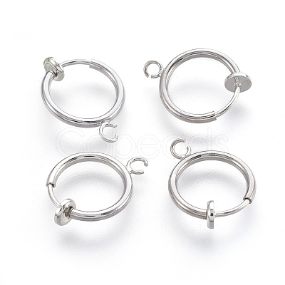 Brass Clip-on Hoop Earrings LS-KK-L169-06P-1