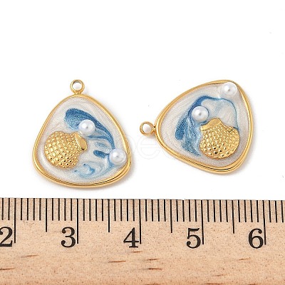 304 Stainless Steel Enamel Pendants STAS-U057-11G-C-1