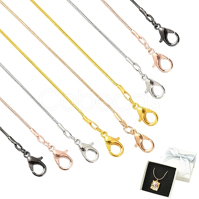10Pcs 5 Colors 1.2MM Brass Round Snake Chain Necklace Making MAK-YW0001-26-1