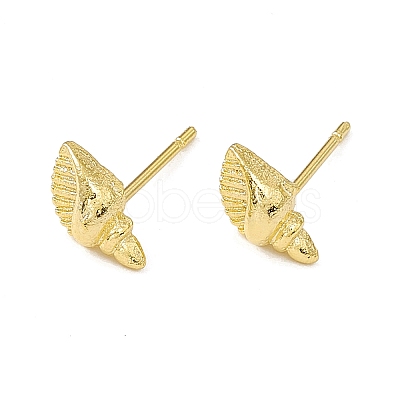 Brass Shell Shape Stud Earrings for Women KK-A172-37G-1