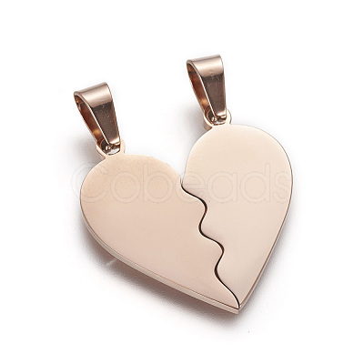 304 Stainless Steel Split Pendants STAS-F214-01RG-1