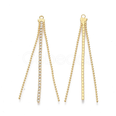 Brass Big Chain Tassel Pendants X-KK-S355-003-NF-1