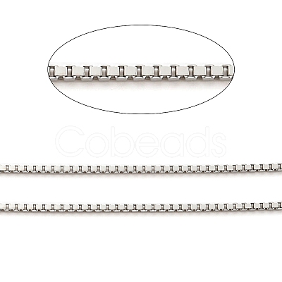 Anti-Tarnish Rhodium Plated 925 Sterling Silver Box Chains STER-F052-09P-1