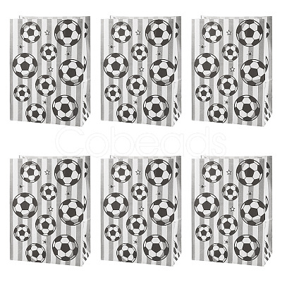 15Pcs Football Print Paper Cady Bags ABAG-TA0002-33B-1
