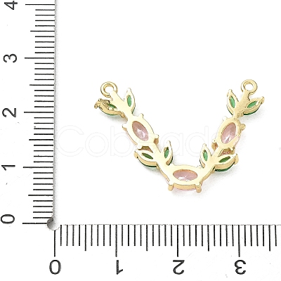 Brass Micro Pave Cubic Zirconia Connector Charms CU-CBA5B4D-03G-01-1