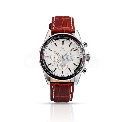 Stainless Steel Leather Wrist Watch WACH-A002-07-1