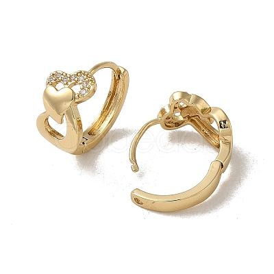 Brass Micro Pave Cubic Zirconia Hoop Earring EJEW-L271-05KCG-02-1