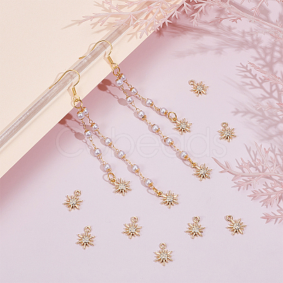 20Pcs Brass Glass Charms KK-BC0014-95-1
