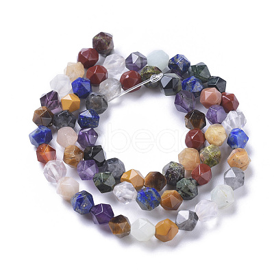 Natural Mixed Gemstone Beads Strands G-F668-10-6mm-1