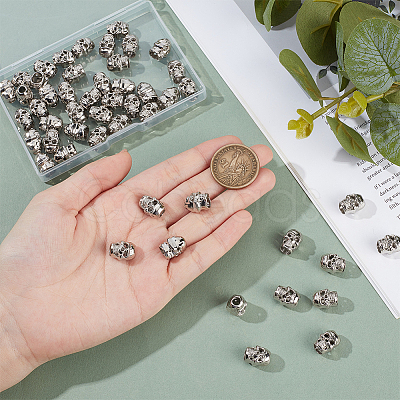 50Pcs Alloy European Beads FIND-BC0019-52P-1