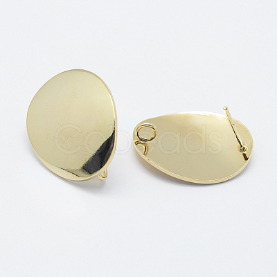 Brass Stud Earring Findings KK-F728-14G-NF-1