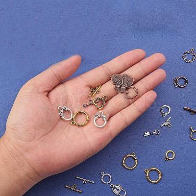 Tibetan Style Alloy Toggle Clasps TIBE-PH0004-17-1