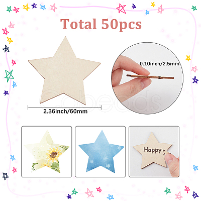 50Pcs Wood Cutouts DIY-SP0004-64A-01-1