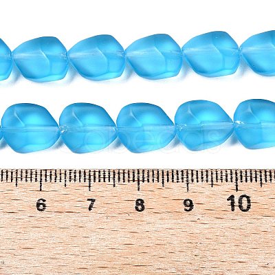 Frosted Glass Beads Strands GLAA-T023-30G-1