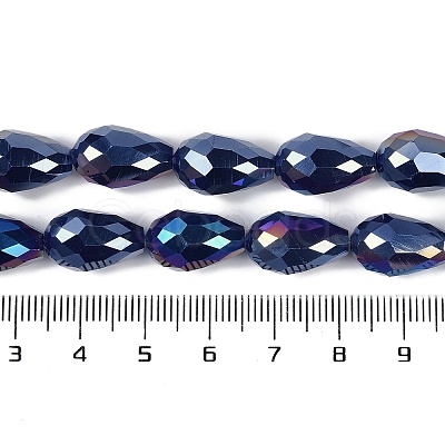 Opaque Solid Color Electroplate Glass Beads Strands EGLA-N013-P8mm-B03-1